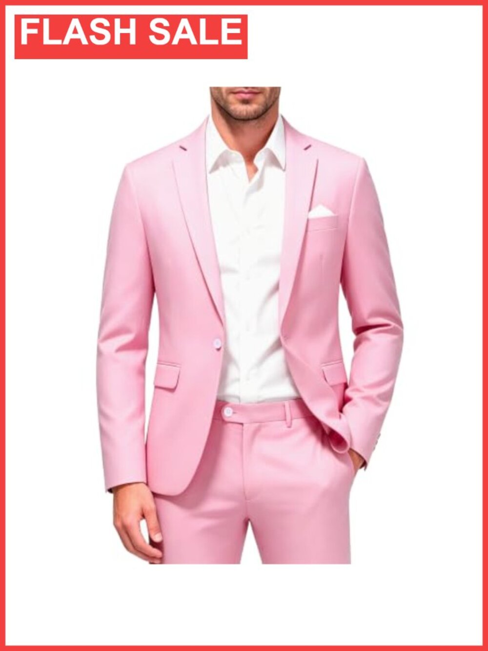 Men's Slim Fit 2-Piece Business Suit Pants Set Formal Solid